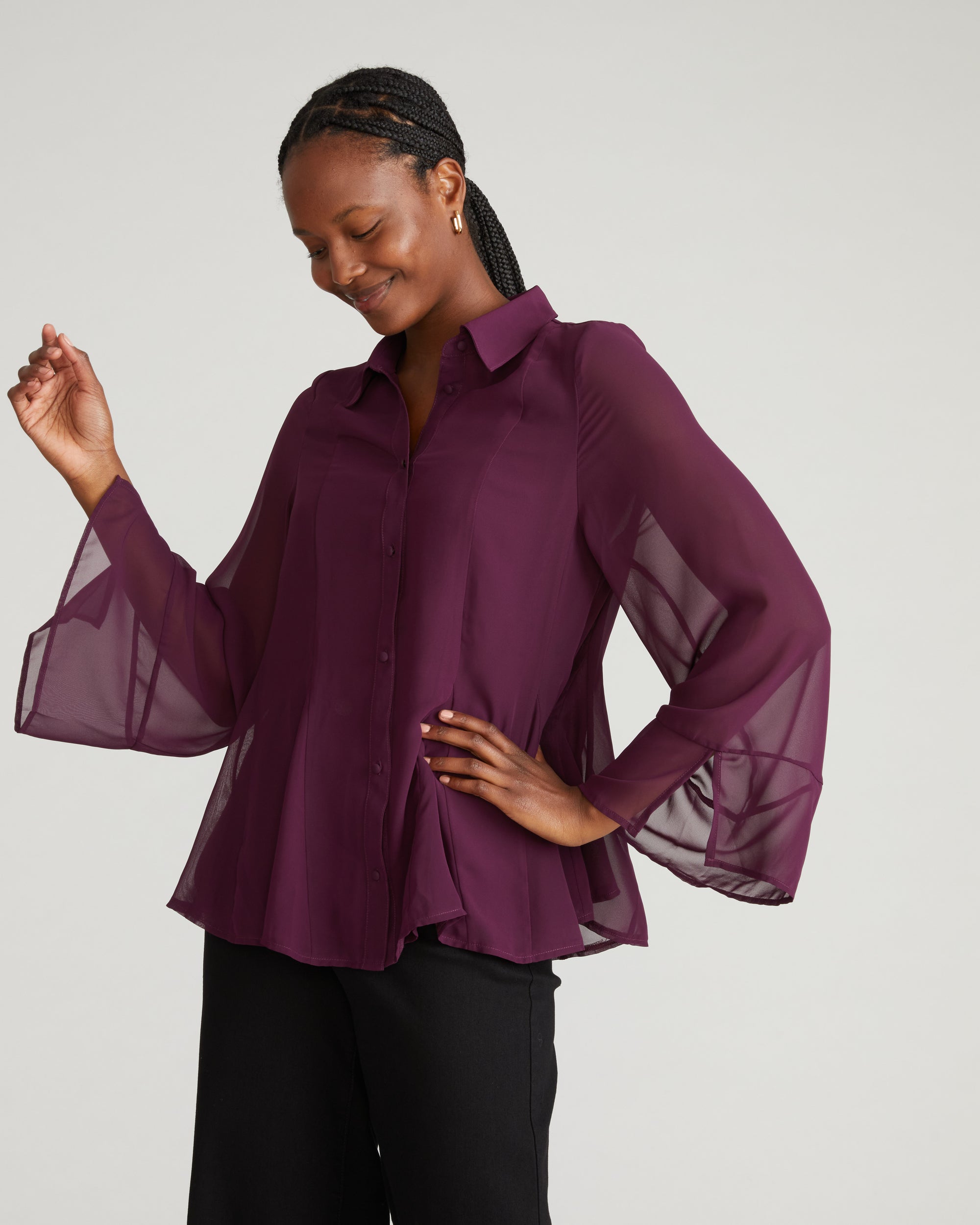 Evie Chiffon Blouse - Gamay