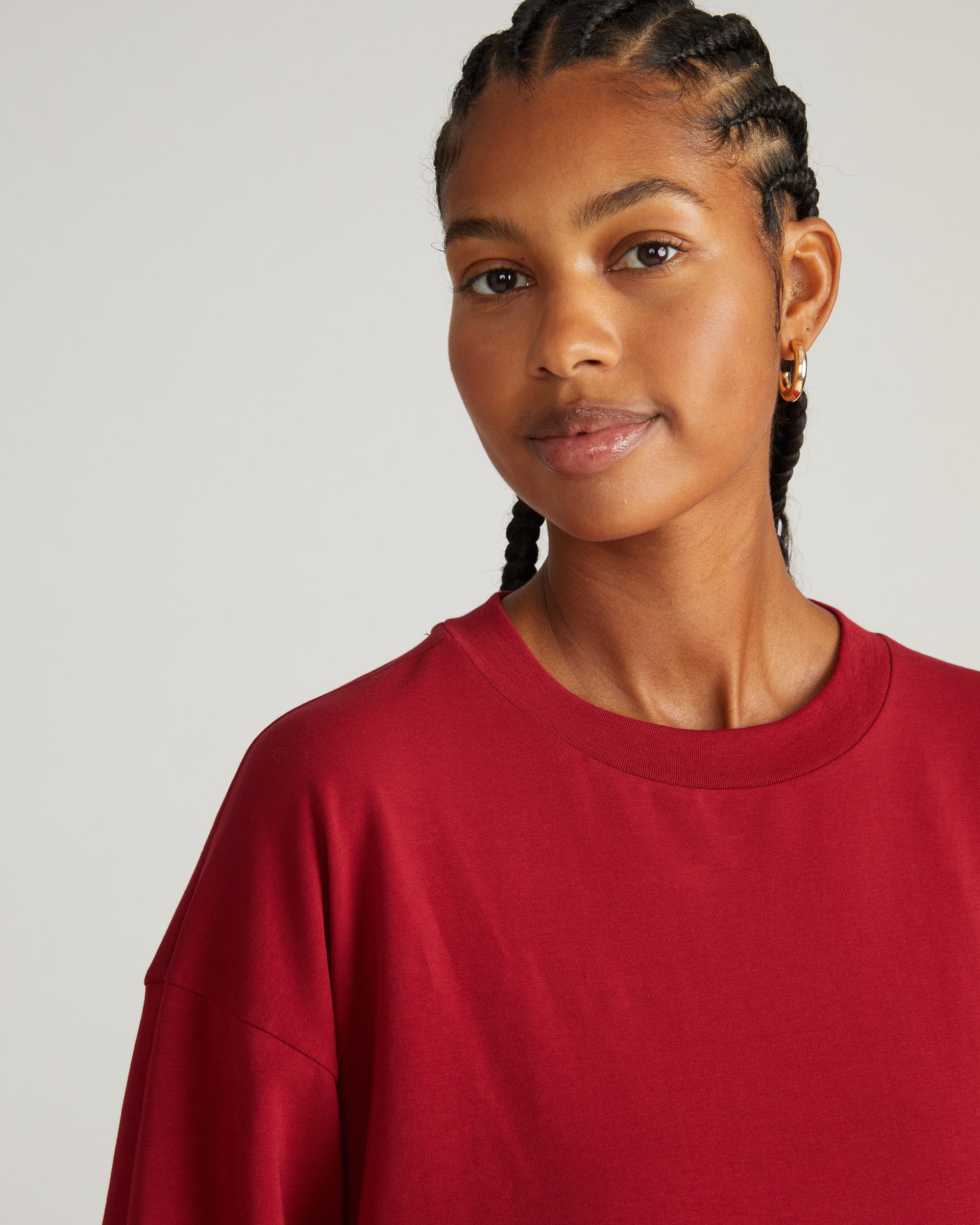 Long Sleeve Relaxed Tee - Garnet