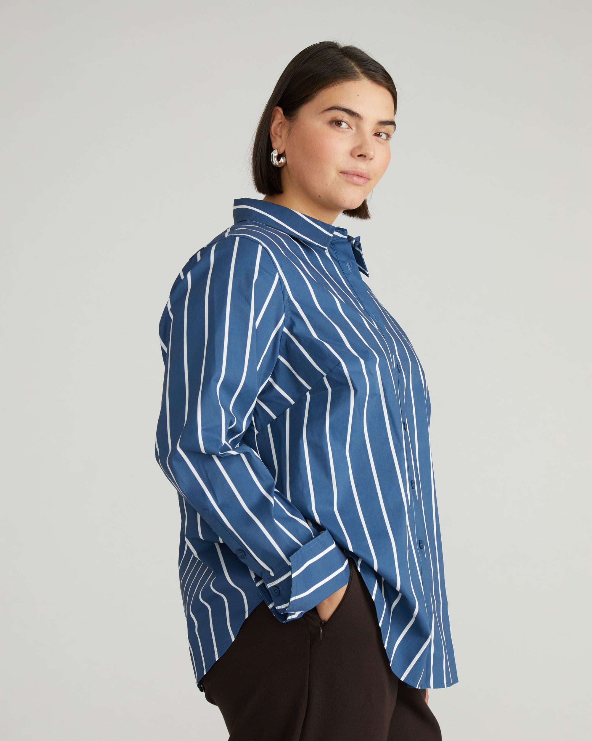 Henning x US Madison Shirt - Ensign Blue/White Stripe