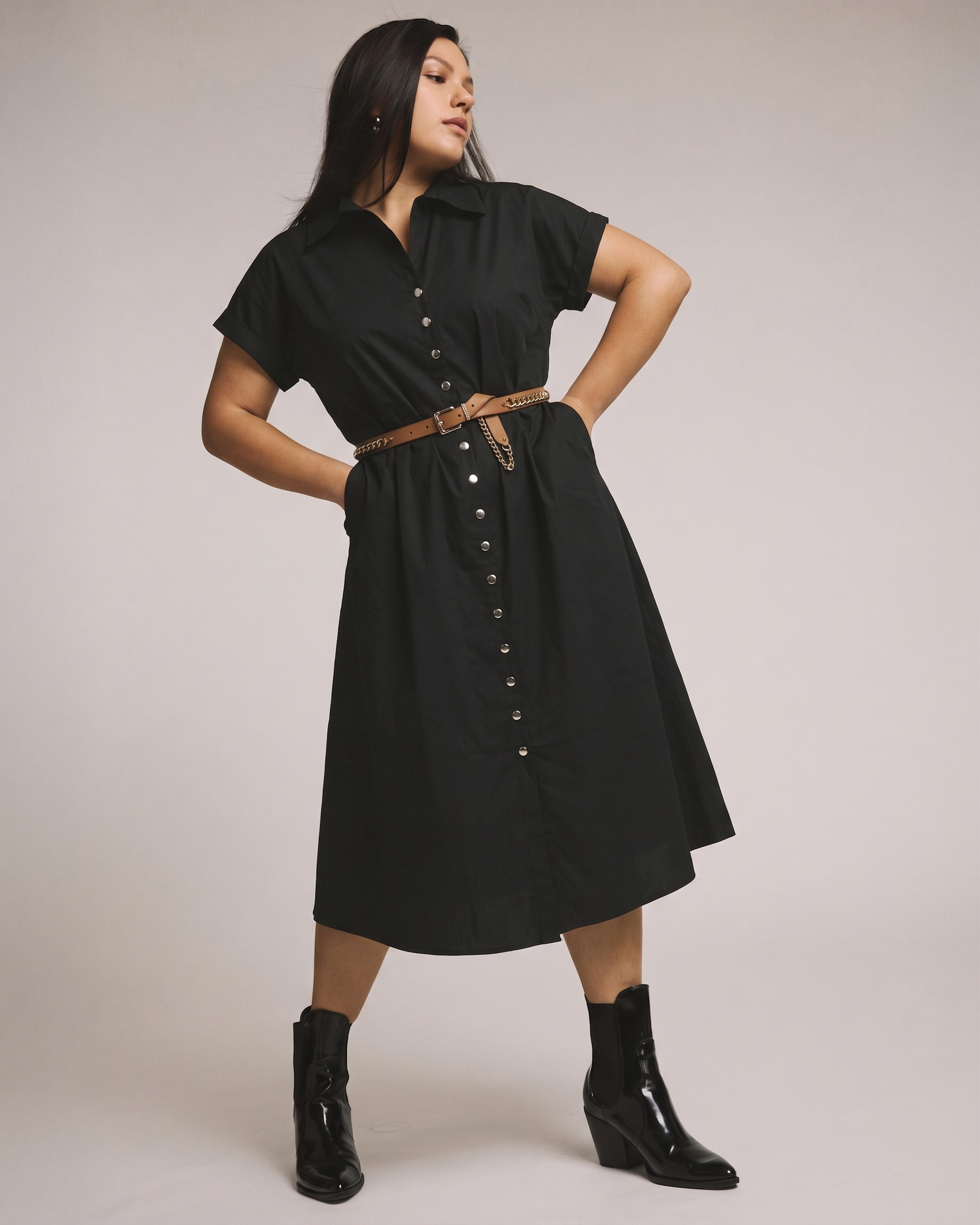 Universal Standard Plus Size Sandy Stretch Poplin Shirtdress