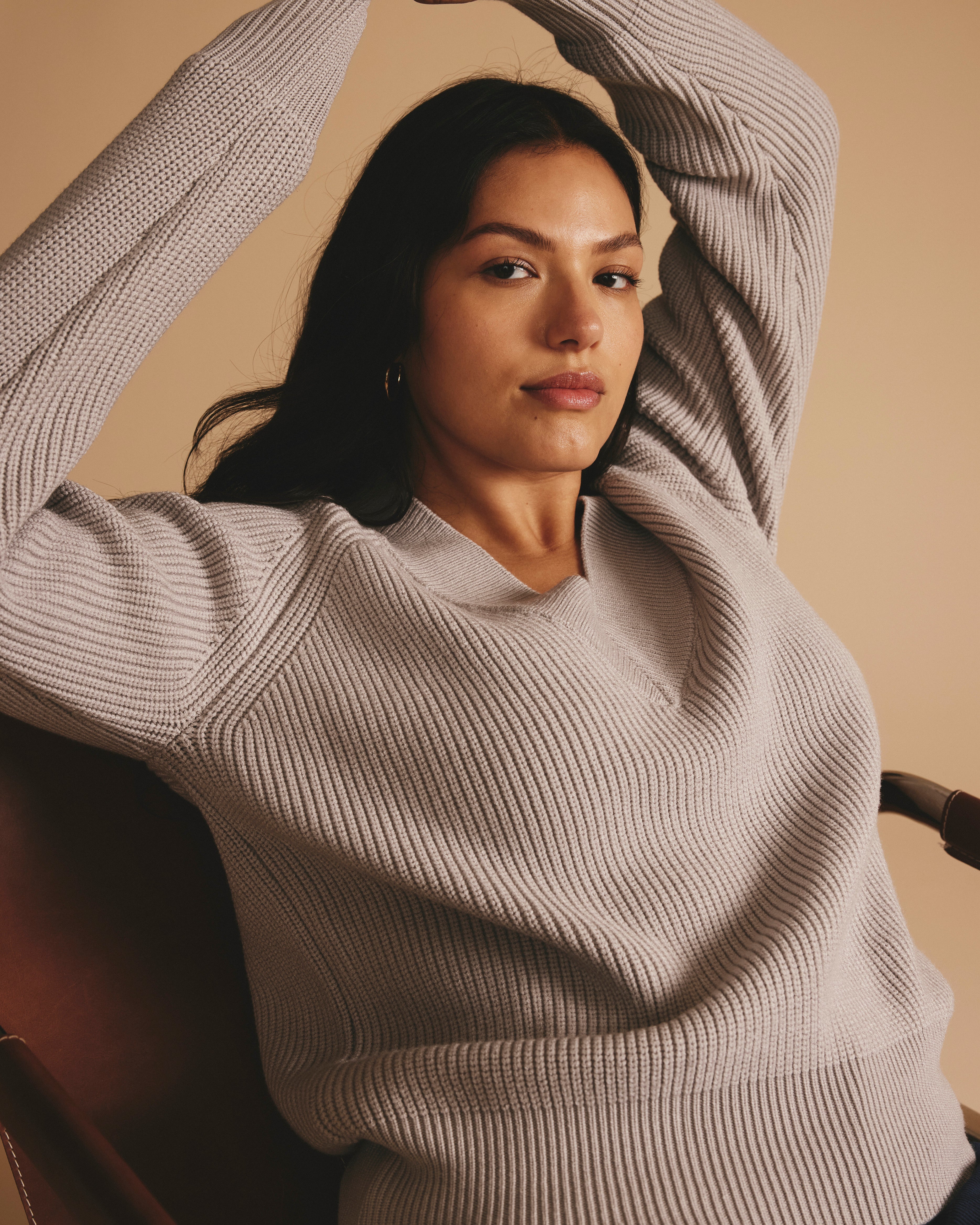 Tori V Neck Sweater - Pale Stone – Universal Standard
