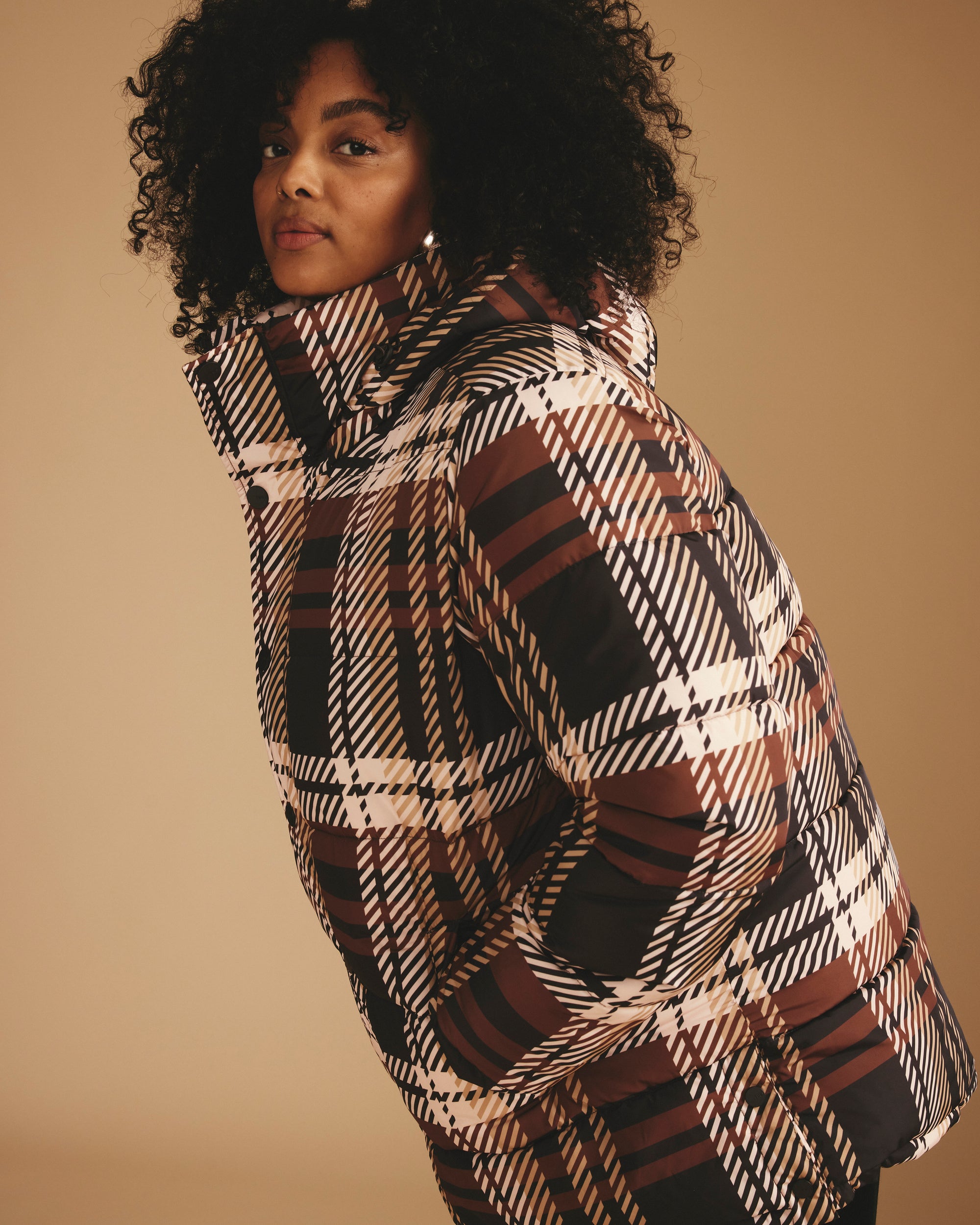 Rainier Short Hooded Puffer - Brindle Chai