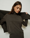 Renee Savvy Fine Knit Raglan Turtleneck - Graphite