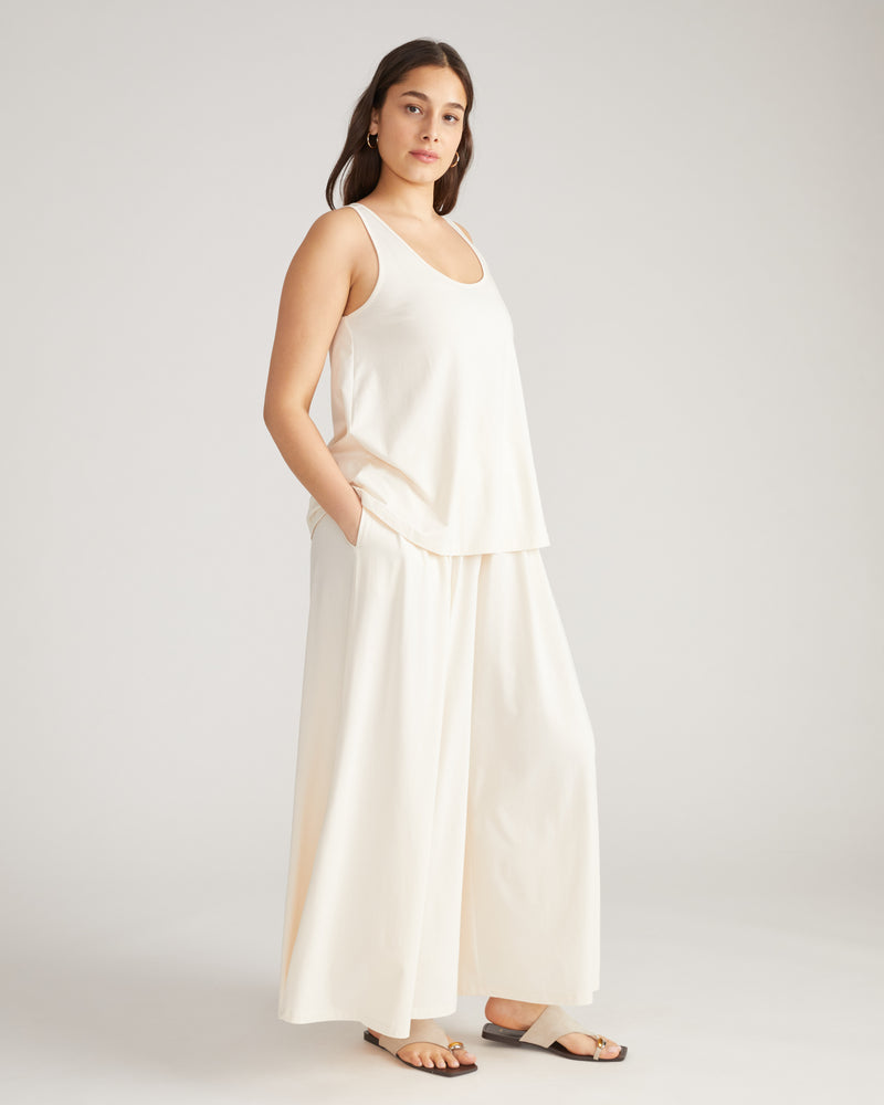 Isadora Wide Leg Lounge Pants - Porcelain