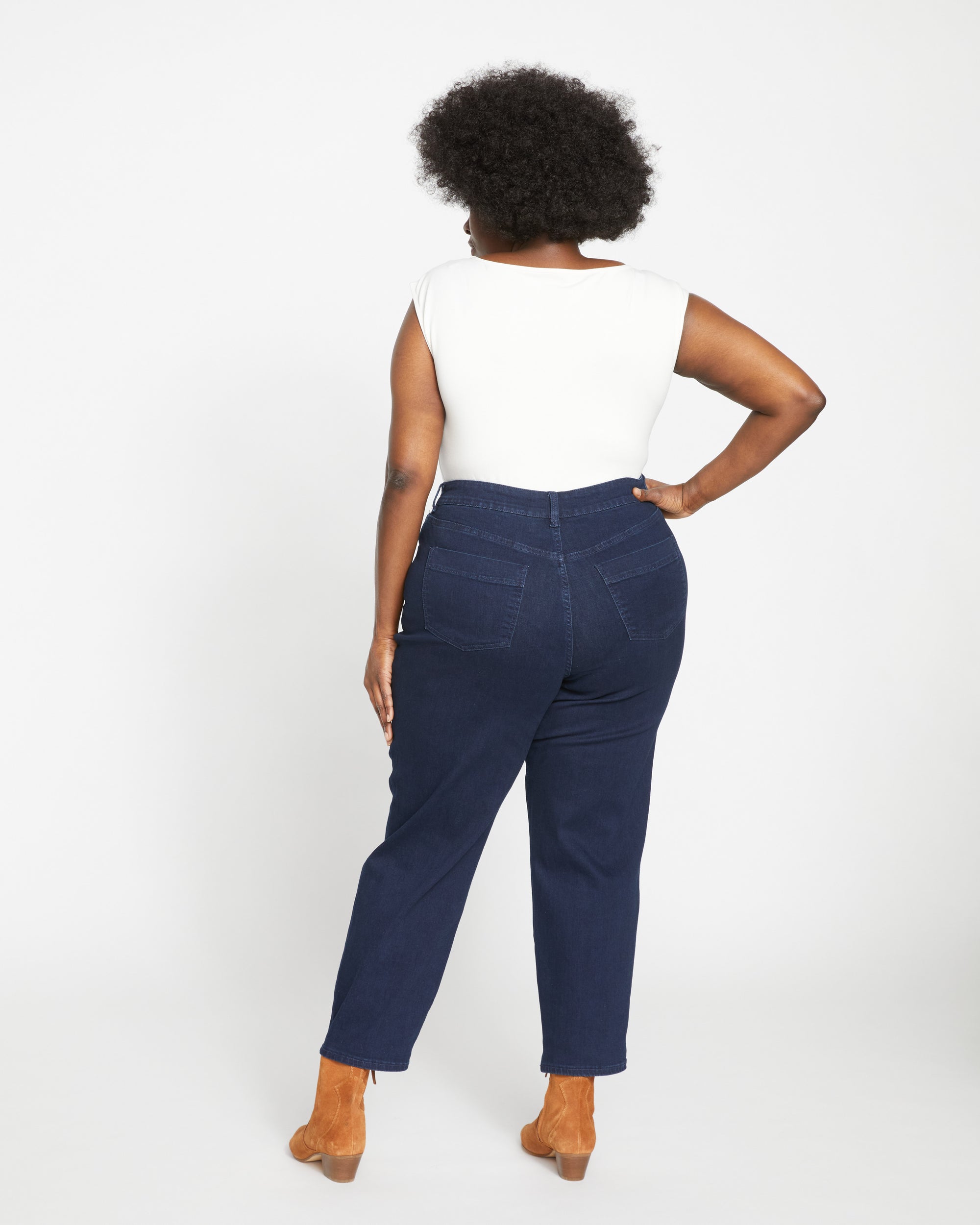 Dylan High Rise Tapered Jeans 29 Inch - Dark Indigo