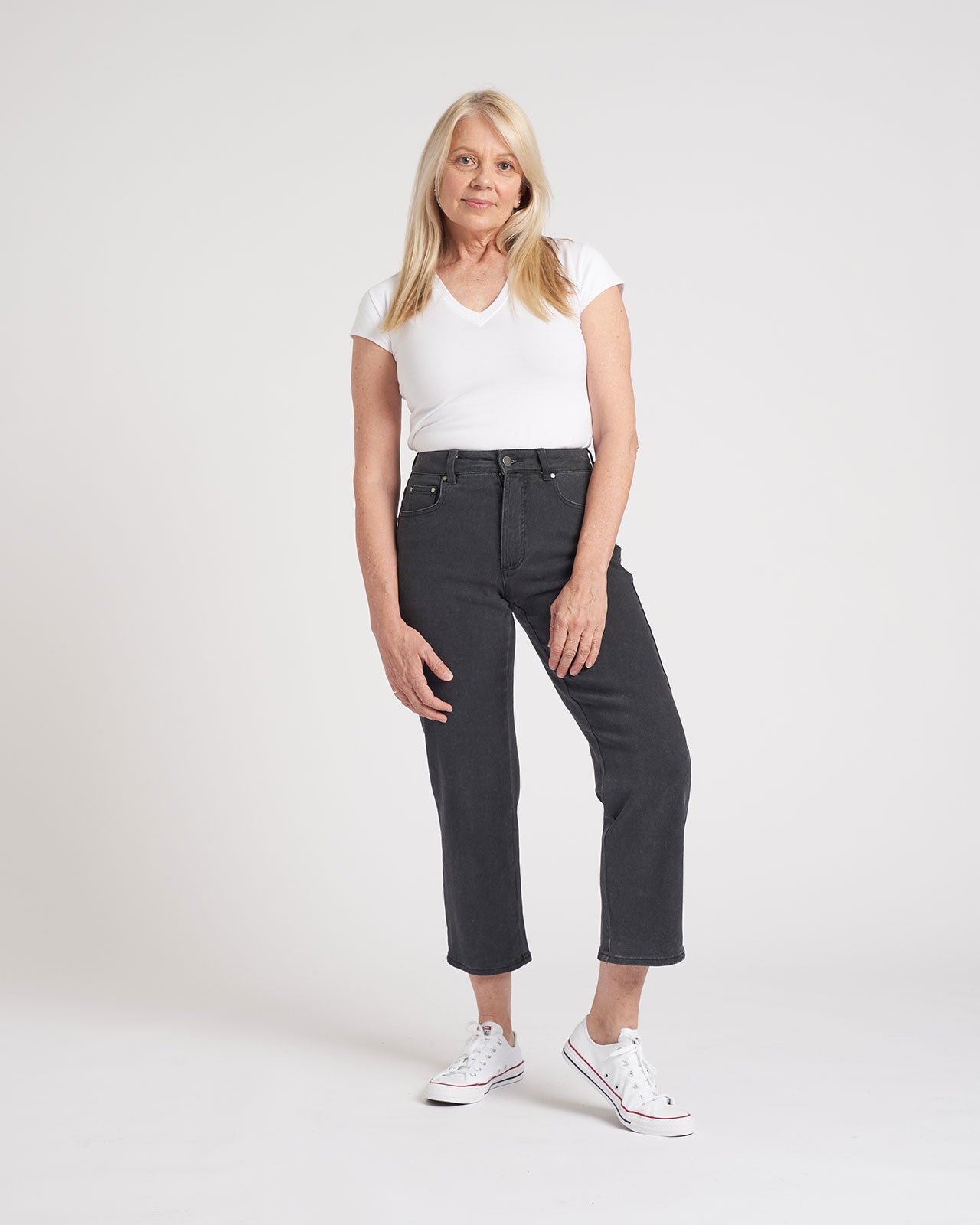 Etta High Rise Straight Leg Jeans 28 Inch - Washed Black