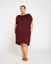 Helen Liquid Jersey Shift Dress - Black Cherry