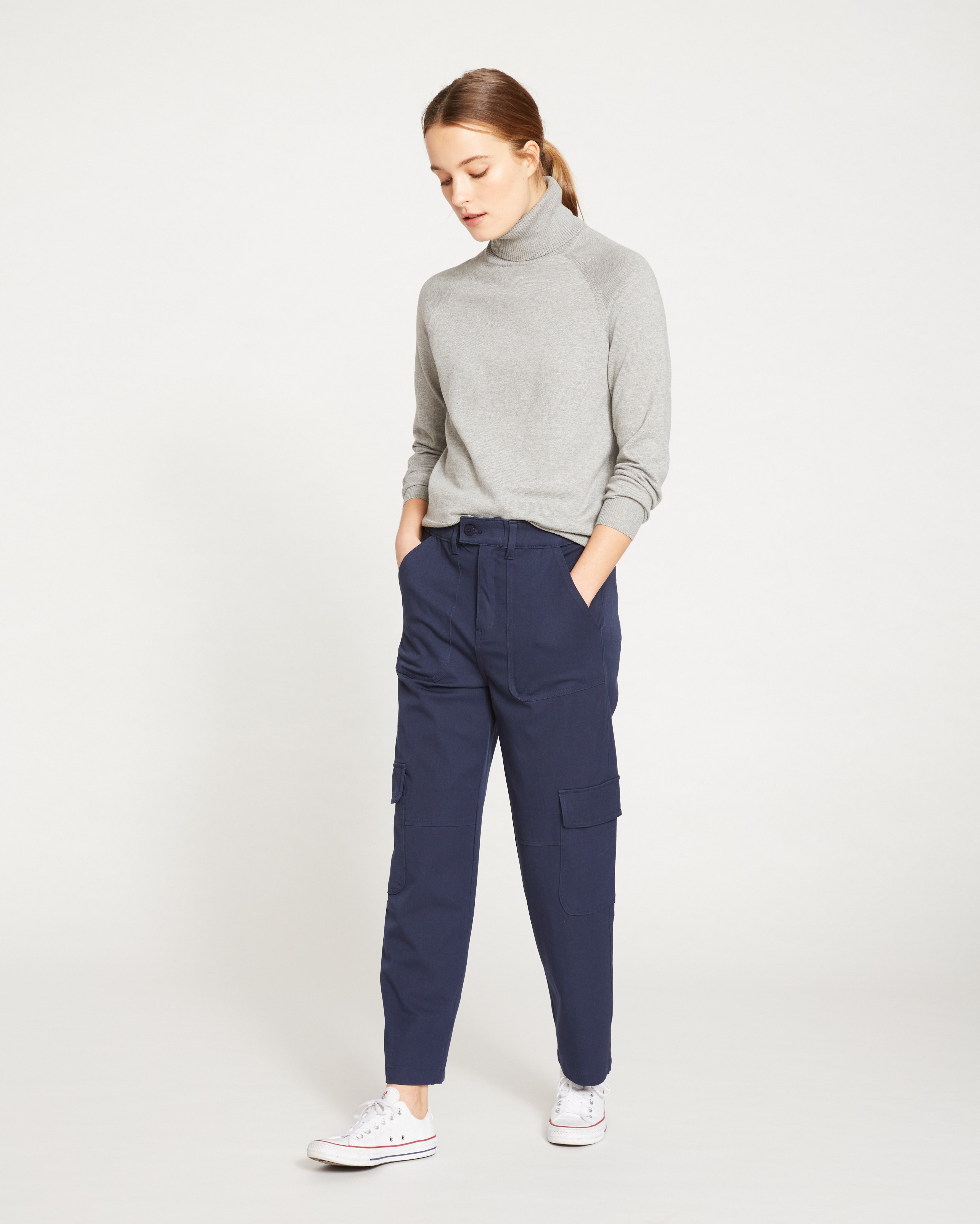 Karlee Stretch Cotton Twill Cargo Pants Navy – Universal Standard