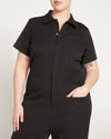 Kate Stretch Cotton Twill Jumpsuit - Black