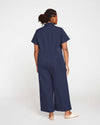 Kate Stretch Cotton Twill Jumpsuit - Navy