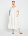Louvre Bow Back Linen Dress - White
