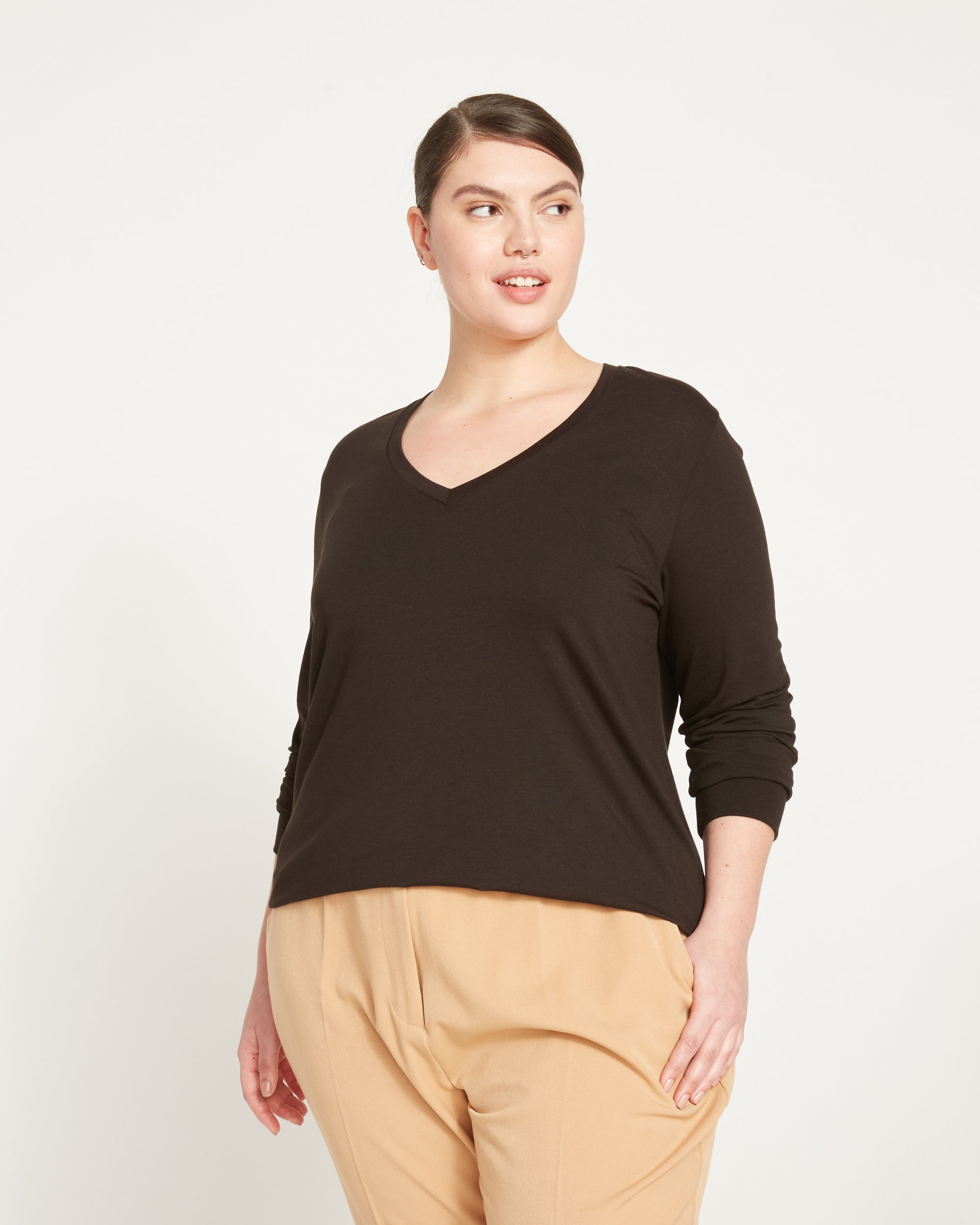 Long Sleeve V Rex - Black