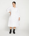 Odeon Stretch Poplin Shirtdress - White