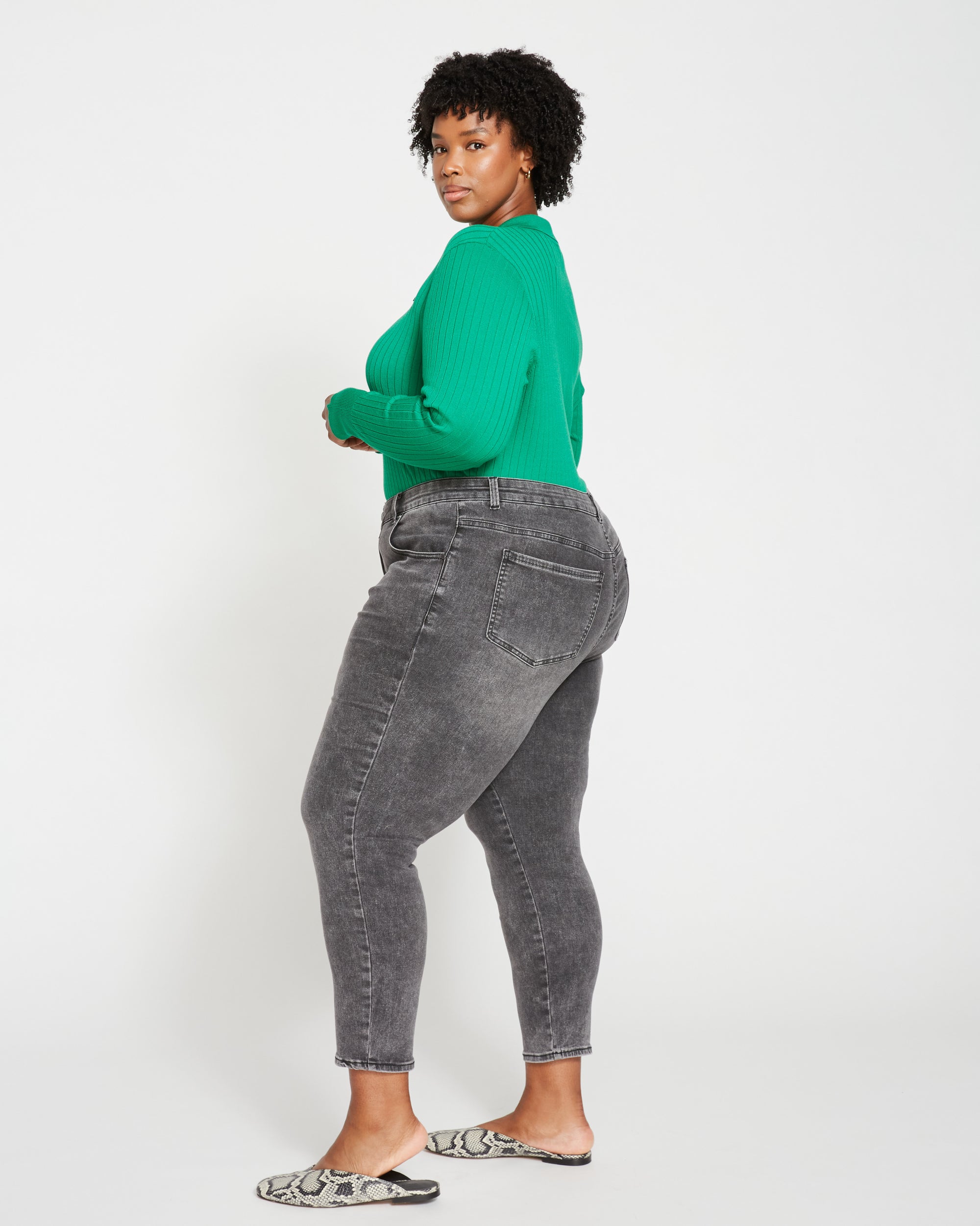 Seine Mid Rise Skinny Jeans 27 Inch - Distressed Black