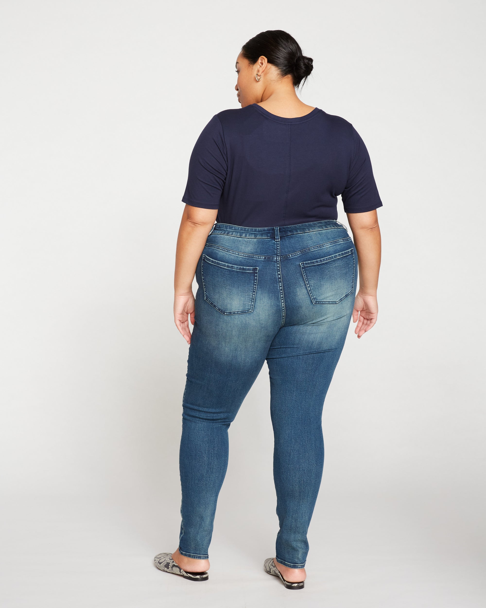 Seine High Rise Skinny Jeans 32 Inch - Distressed Blue