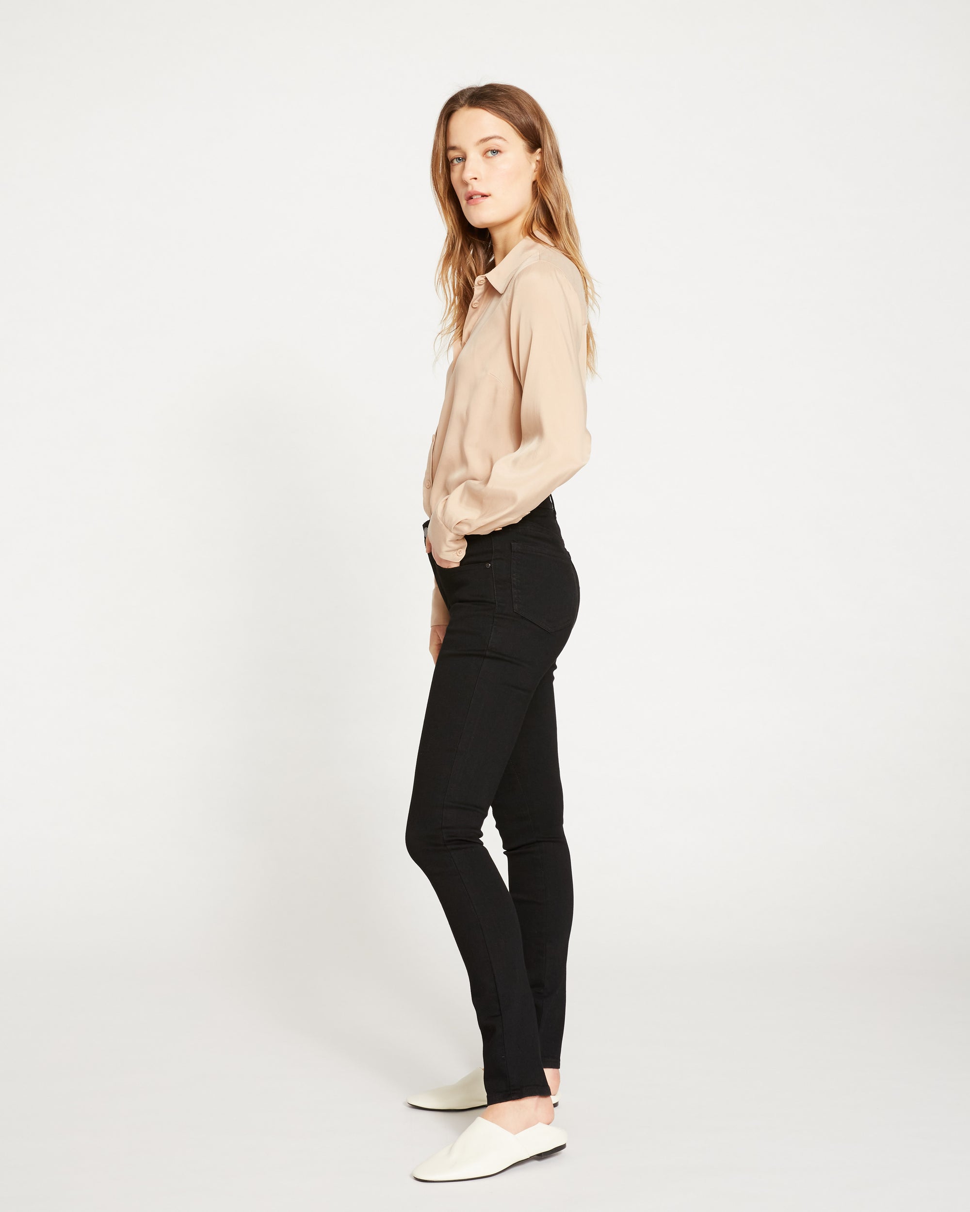 Seine Mid Rise Skinny Jeans 32 Inch - Black