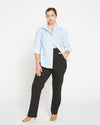 Elbe Stretch Poplin Shirt Classic Fit - Blue/White Stripe