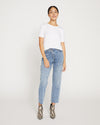 Katie High Rise Crossover Jeans - Distressed Vintage Indigo Wash