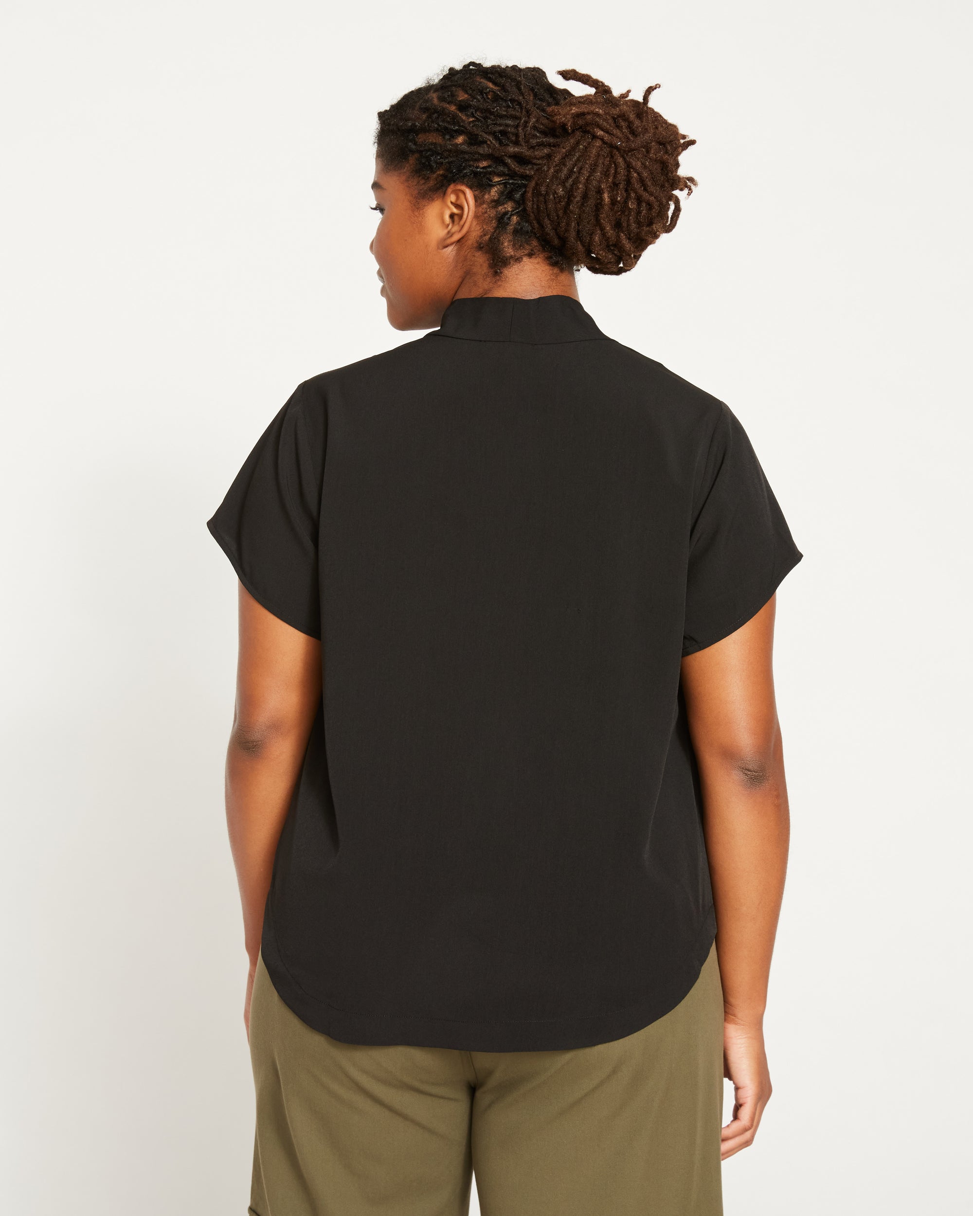 Better-Than-Silk V-Neck Top - Black