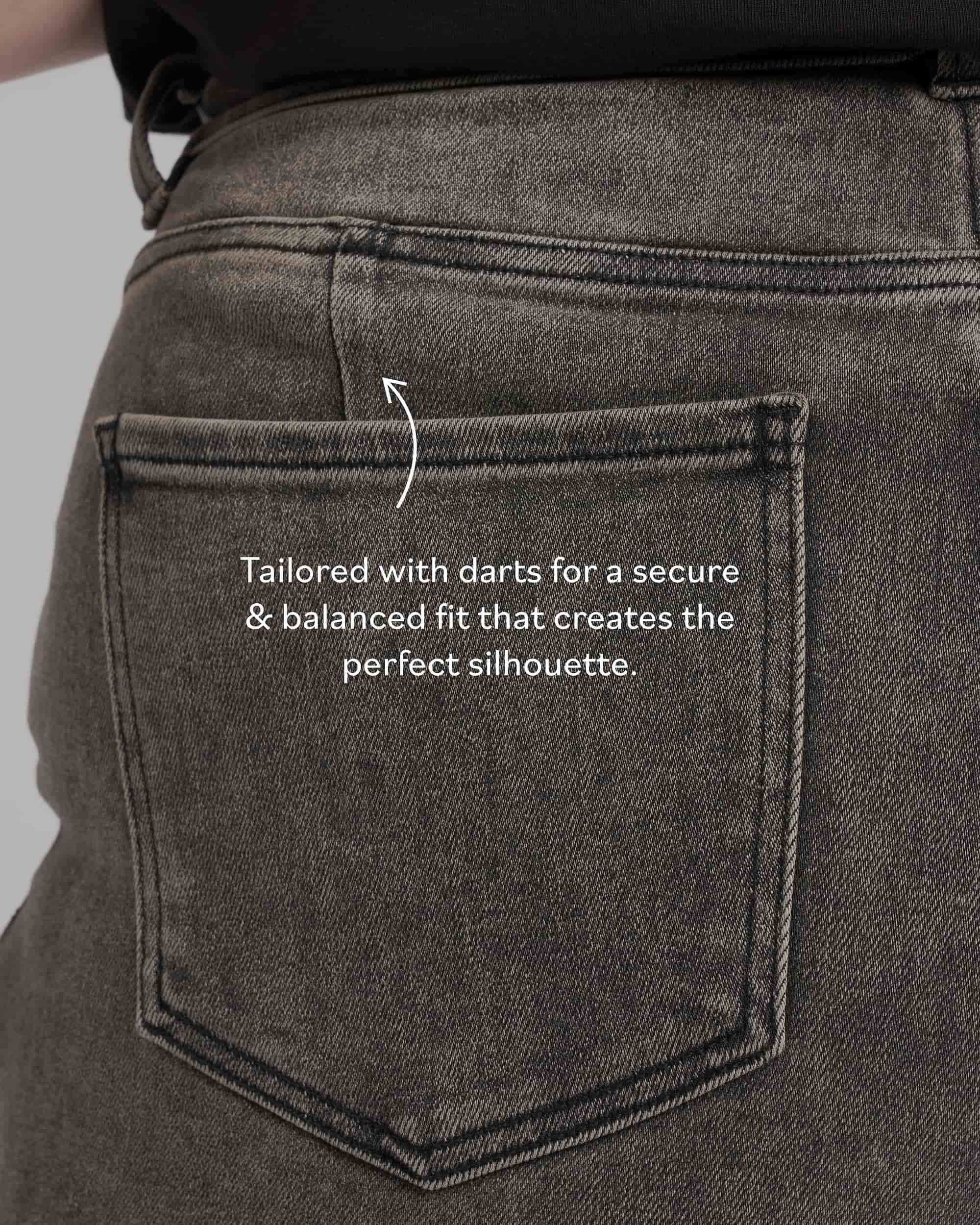 Donna High Rise Curve Straight Leg Jeans 27 Inch - Stonewash Black