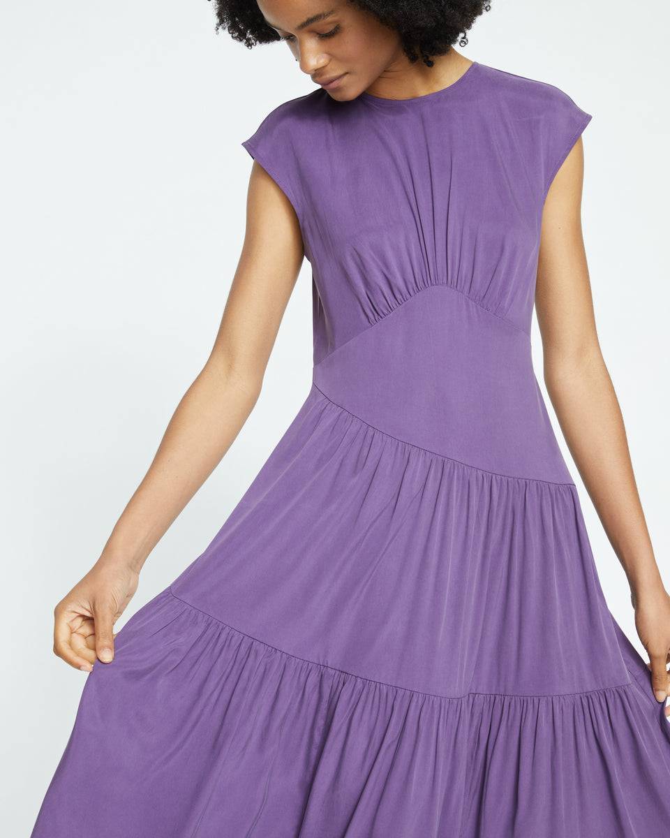 Paloma Tiered Cupro Dress - Potion Purple Zoom image 1