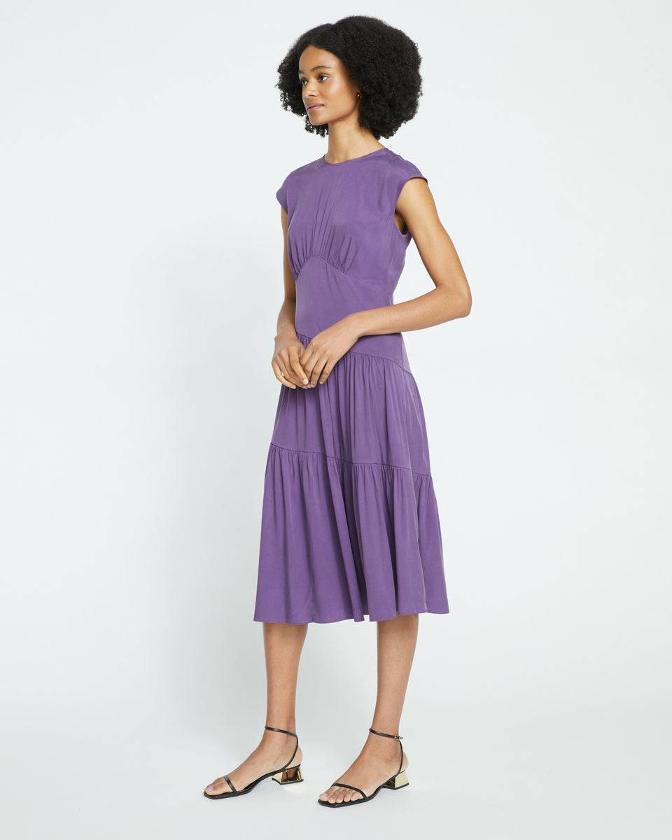 Paloma Tiered Cupro Dress - Potion Purple Zoom image 3