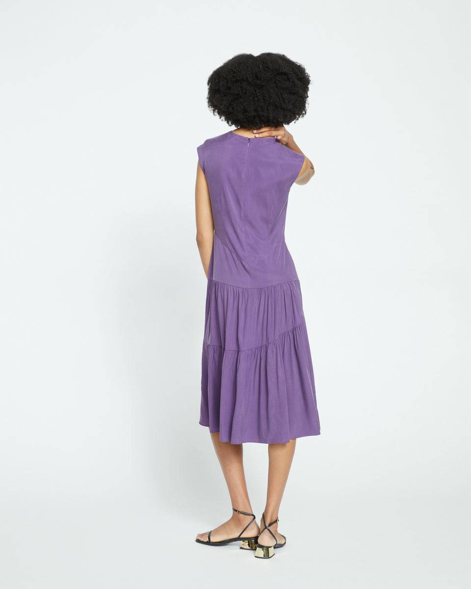 Paloma Tiered Cupro Dress - Potion Purple Zoom image 4