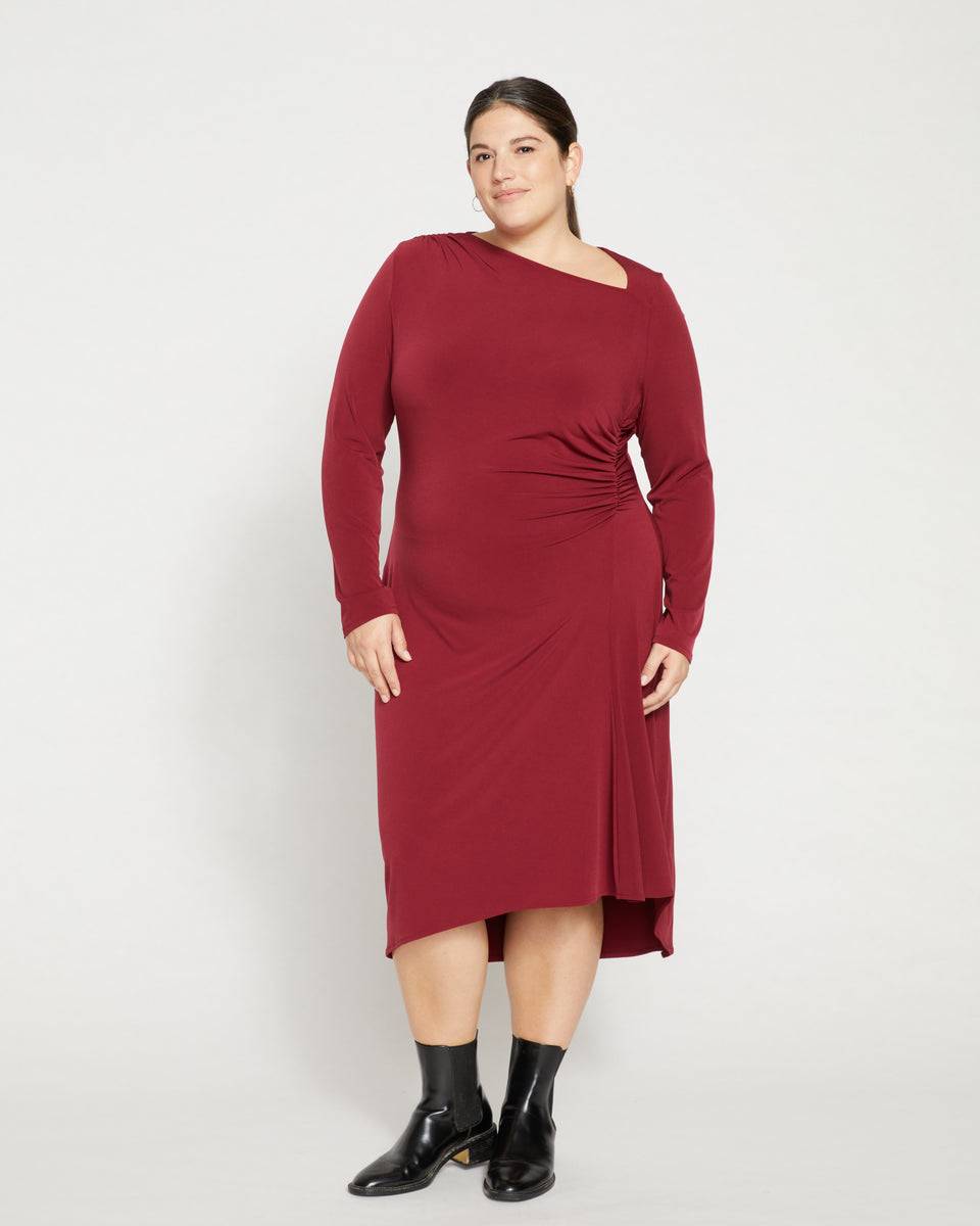 Velvety-Cool Jersey Cinched Dress - Rioja Zoom image 0