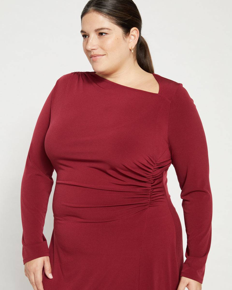 Velvety-Cool Jersey Cinched Dress - Rioja Zoom image 1