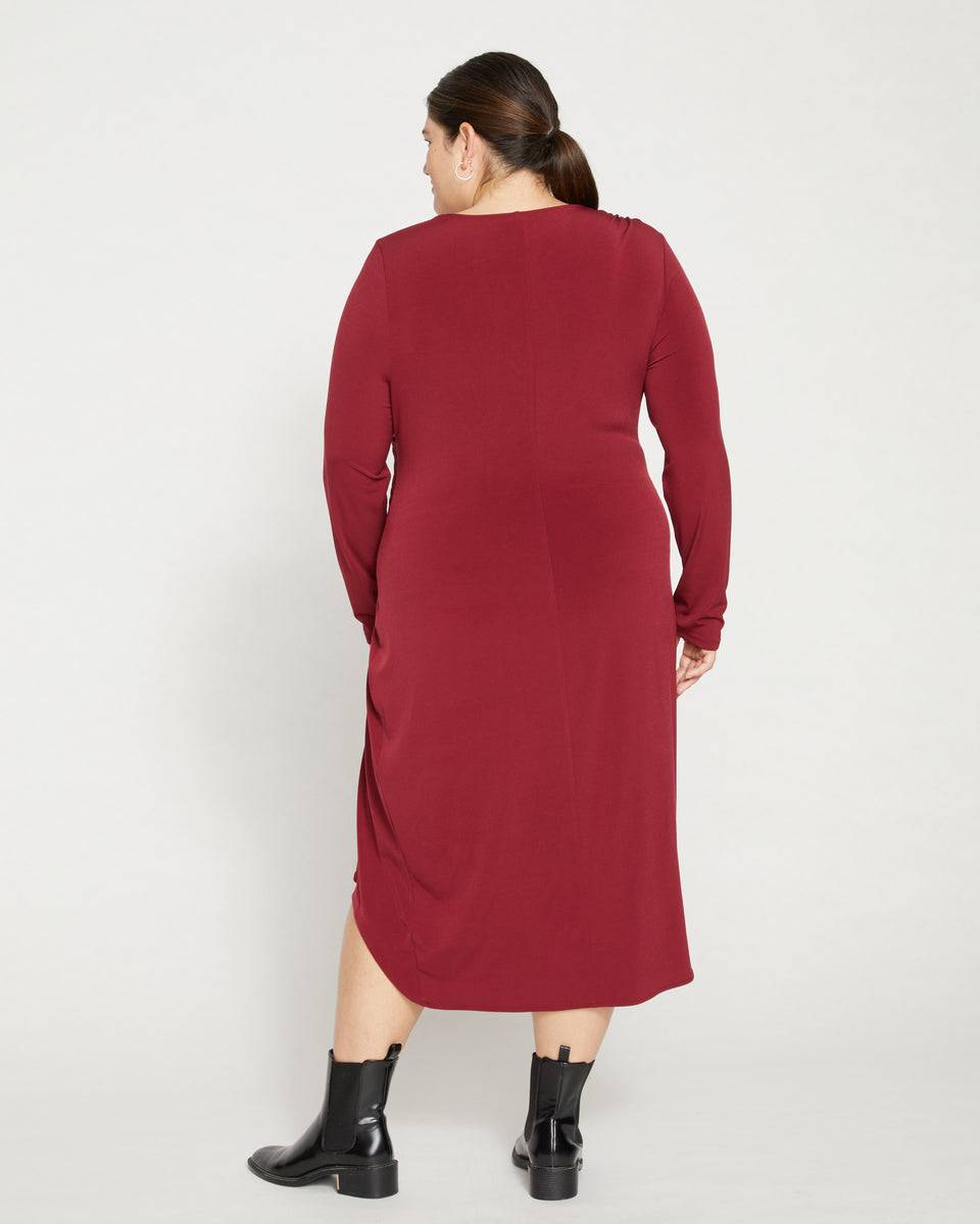 Velvety-Cool Jersey Cinched Dress - Rioja Zoom image 3