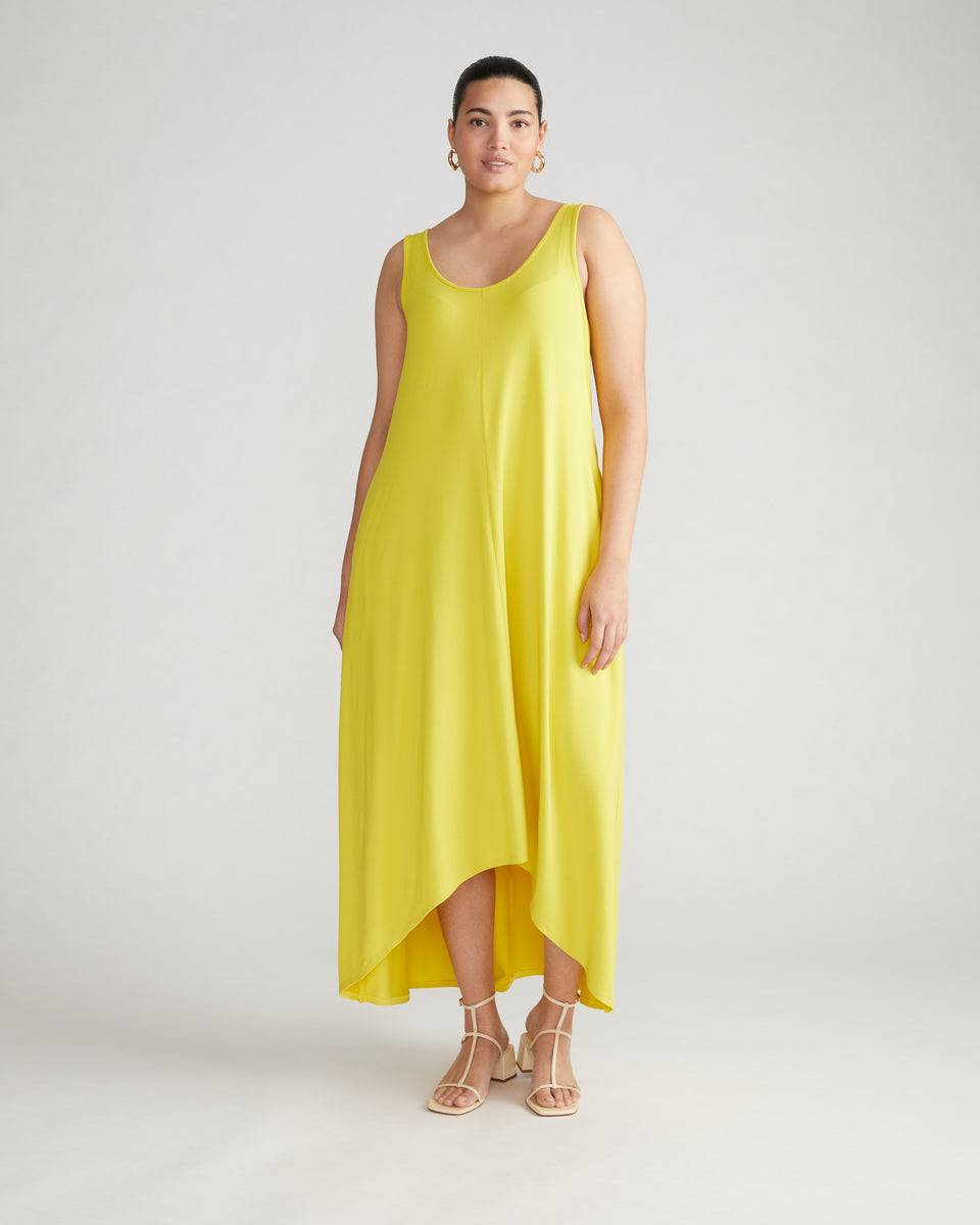Athena Divine Jersey Dress - Yellow Zoom image 1