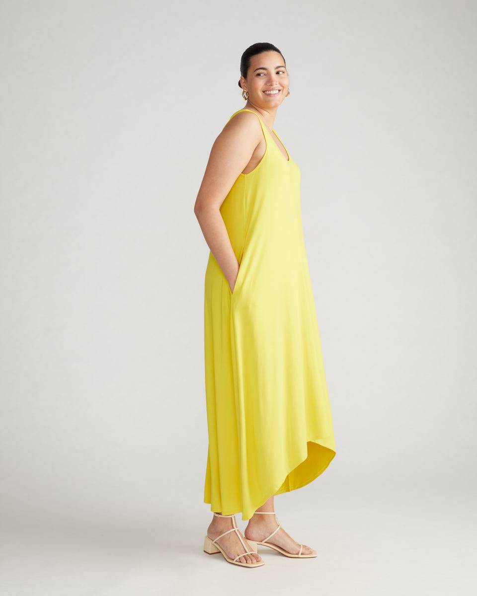 Athena Divine Jersey Dress - Yellow Zoom image 2