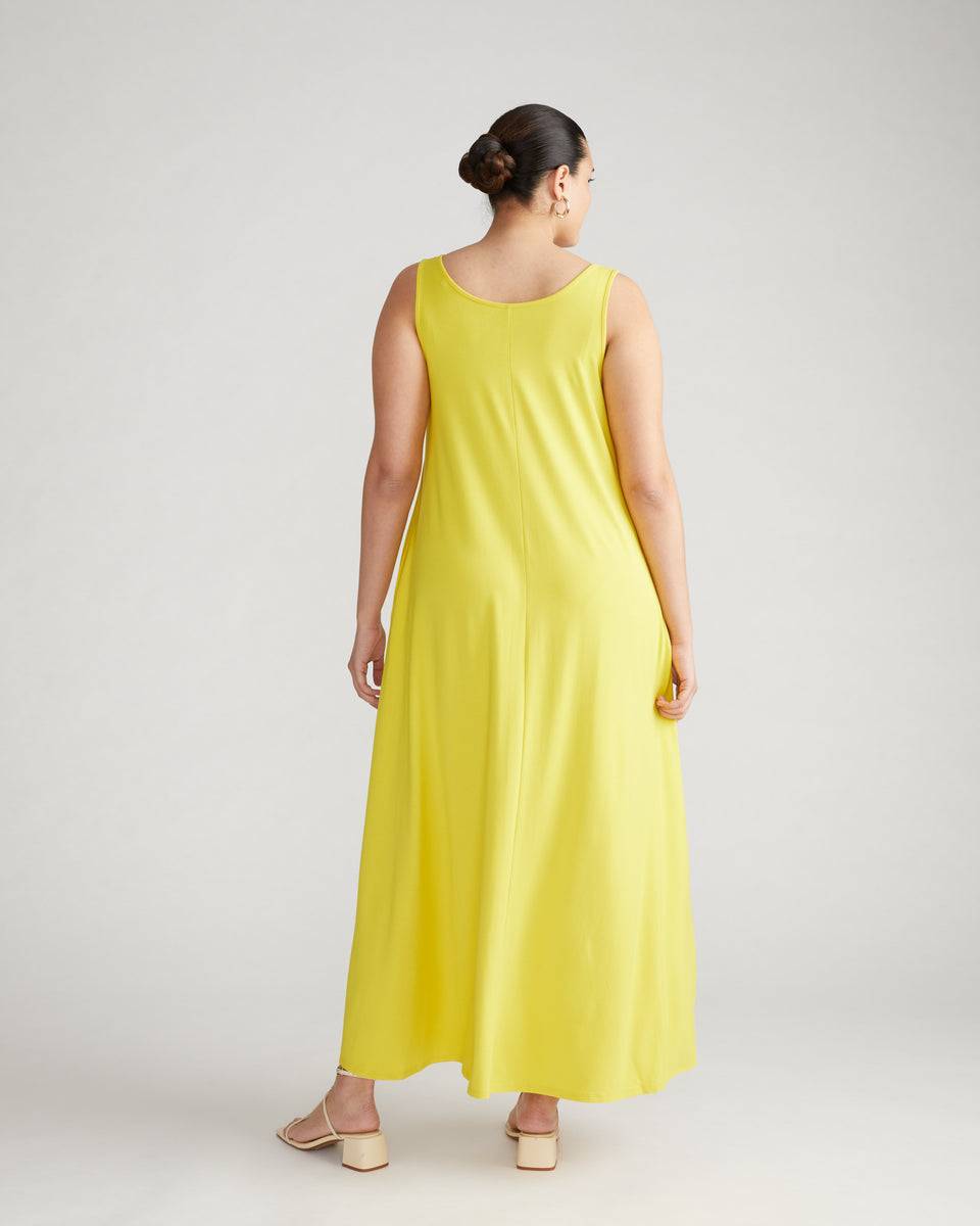 Athena Divine Jersey Dress - Yellow Zoom image 3