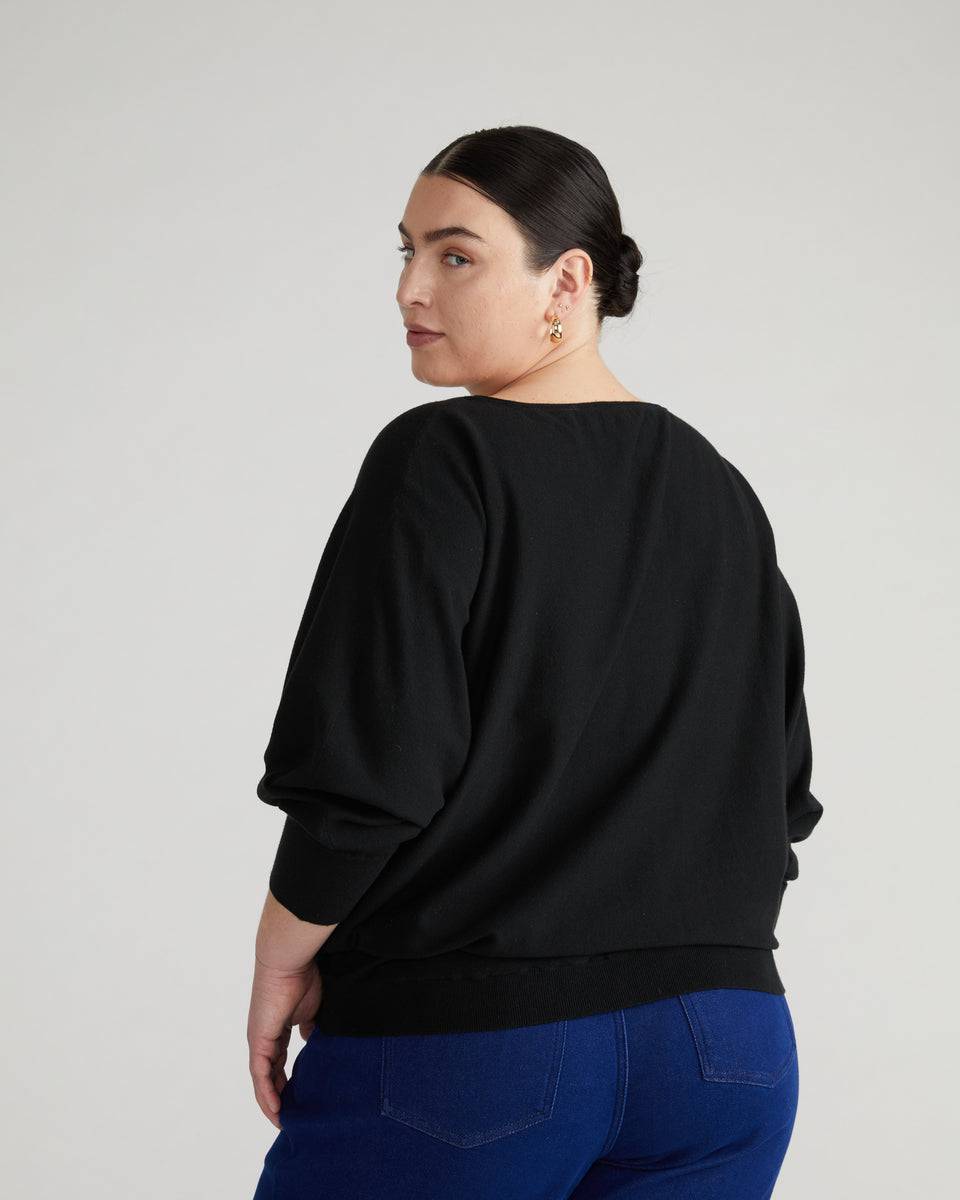 Better-Than-Cashmere Dolman Sweater - Black Zoom image 3