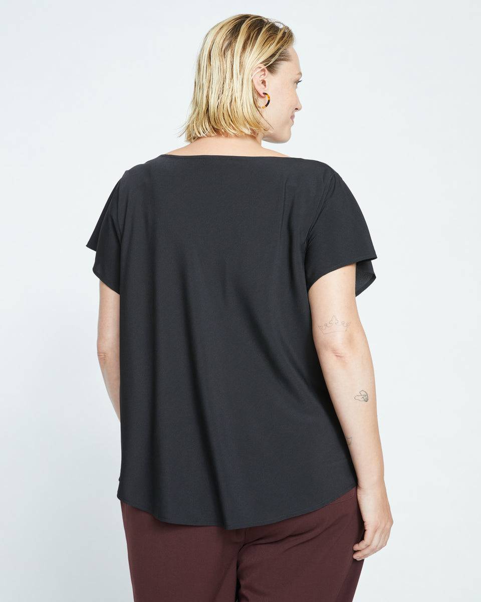 Better-Than-Silk Shell Top - Black Zoom image 3