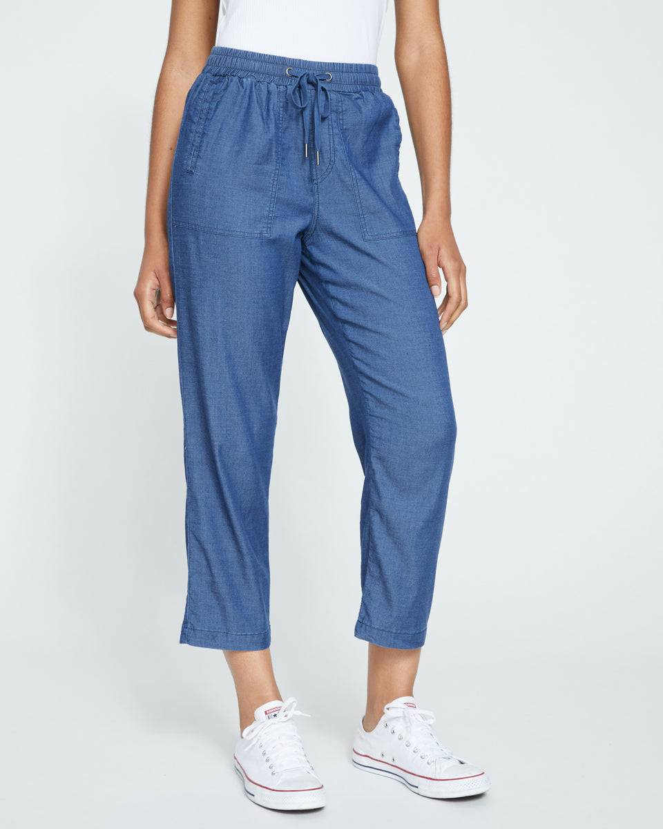Perfect Tencel Chambray Off-Duty Pants - Midnight Blue Zoom image 1
