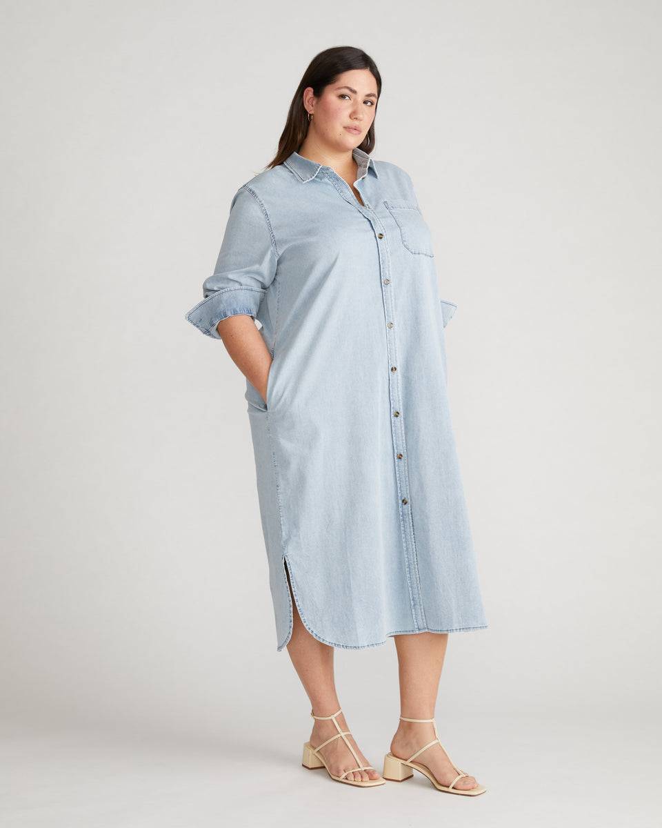 Odeon Stretch Cotton Chambray Shirtdress - Heritage Blue Zoom image 1