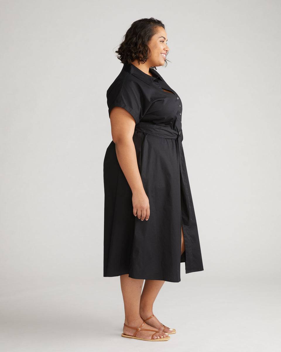Sandy Stretch Poplin Shirtdress - Black Zoom image 1