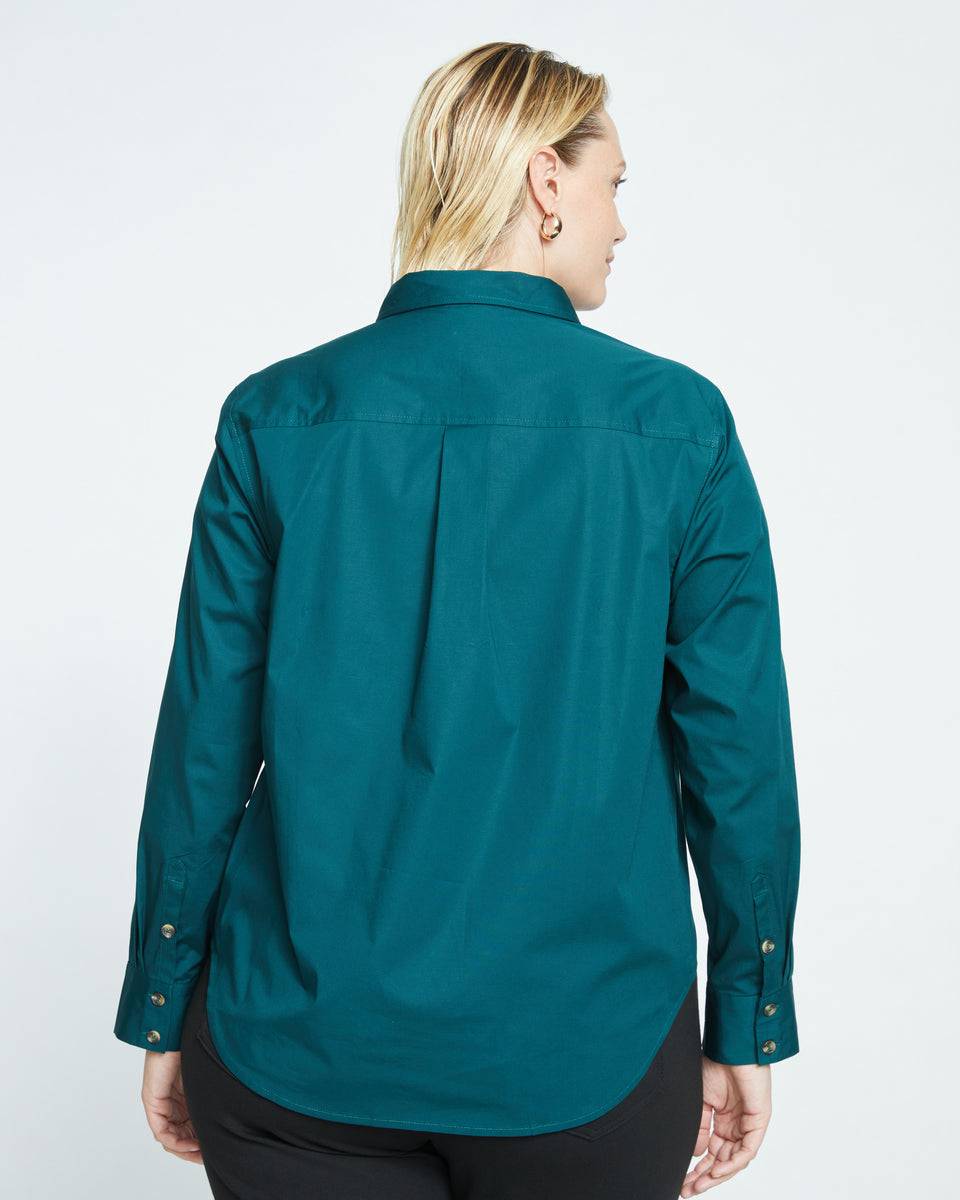 Elbe Stretch Poplin Shirt Classic Fit - Forest Green Zoom image 4