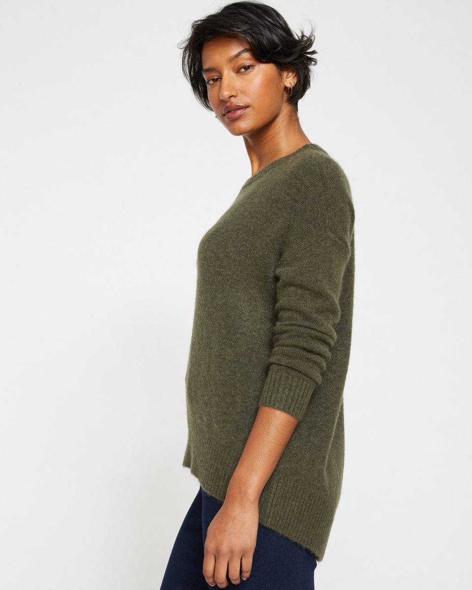 Fuzzy High-Low Sweater - Nori Zoom image 2