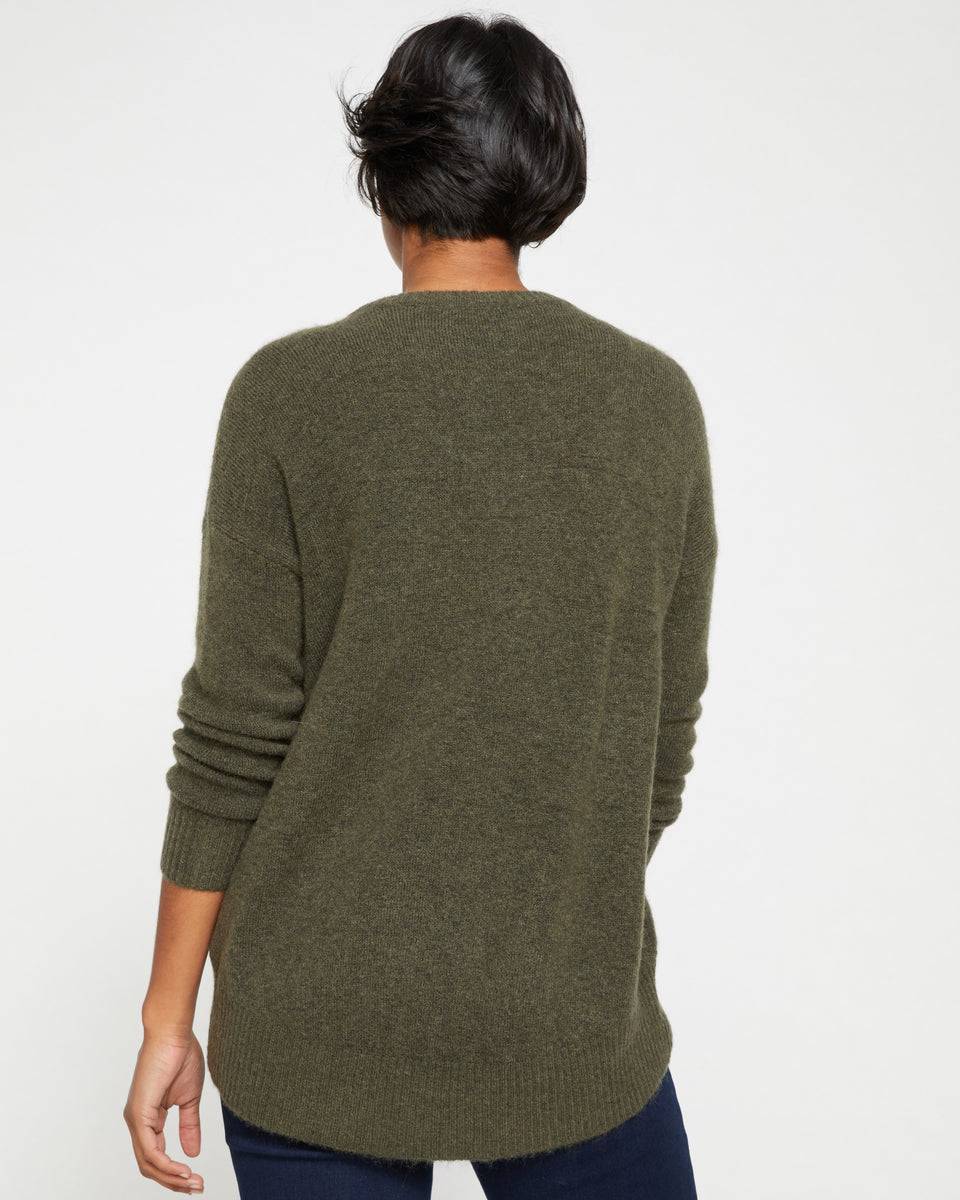 Fuzzy High-Low Sweater - Nori Zoom image 3