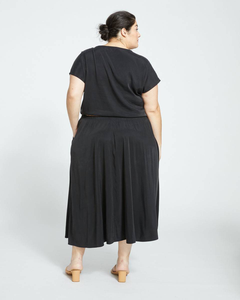 Palma Cupro Skirt - Black Zoom image 3