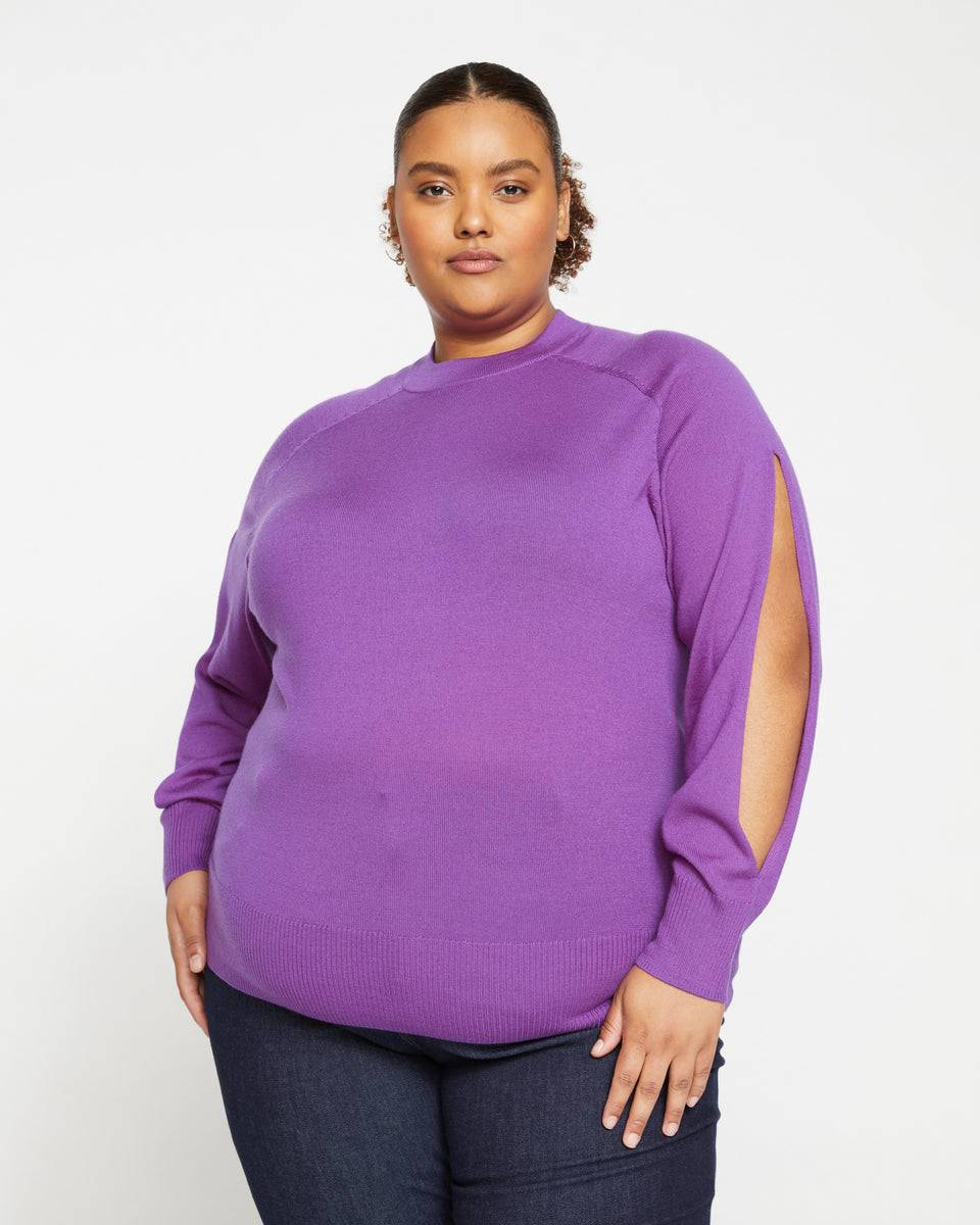 Beals Merino Cut-Out Sweater - Compote Zoom image 1