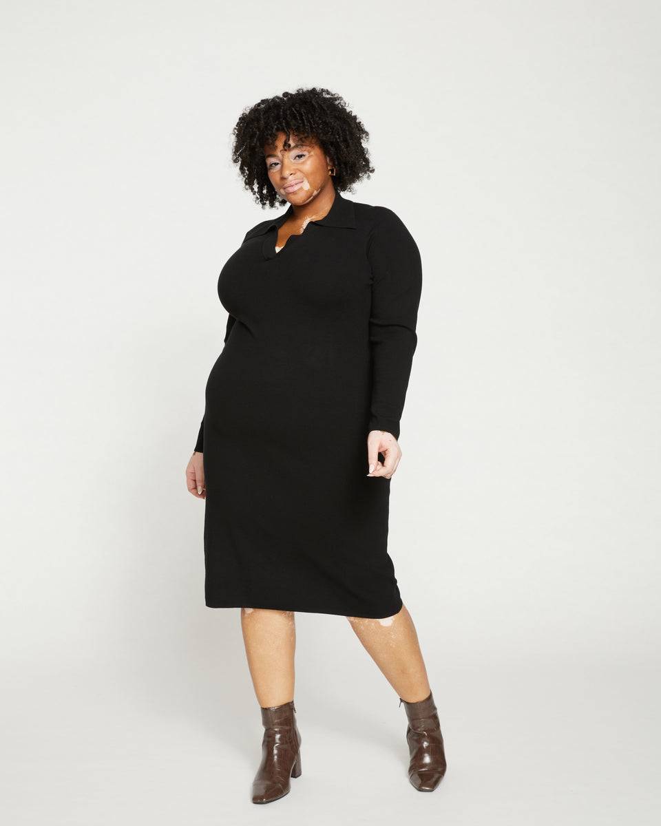 Milano Knit Polo Dress - Black Zoom image 0