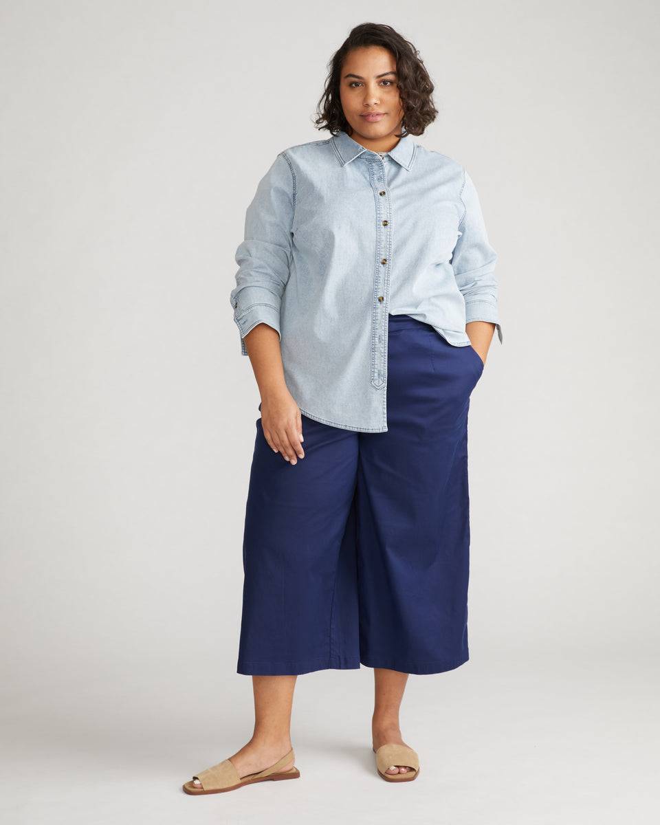 Minimalist Stretch Cotton Chambray Shirt - Heritage Blue Zoom image 1
