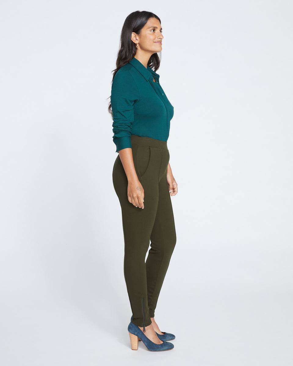 Moro Pintuck Pocket Ponte Pants - Evening Forest Zoom image 3