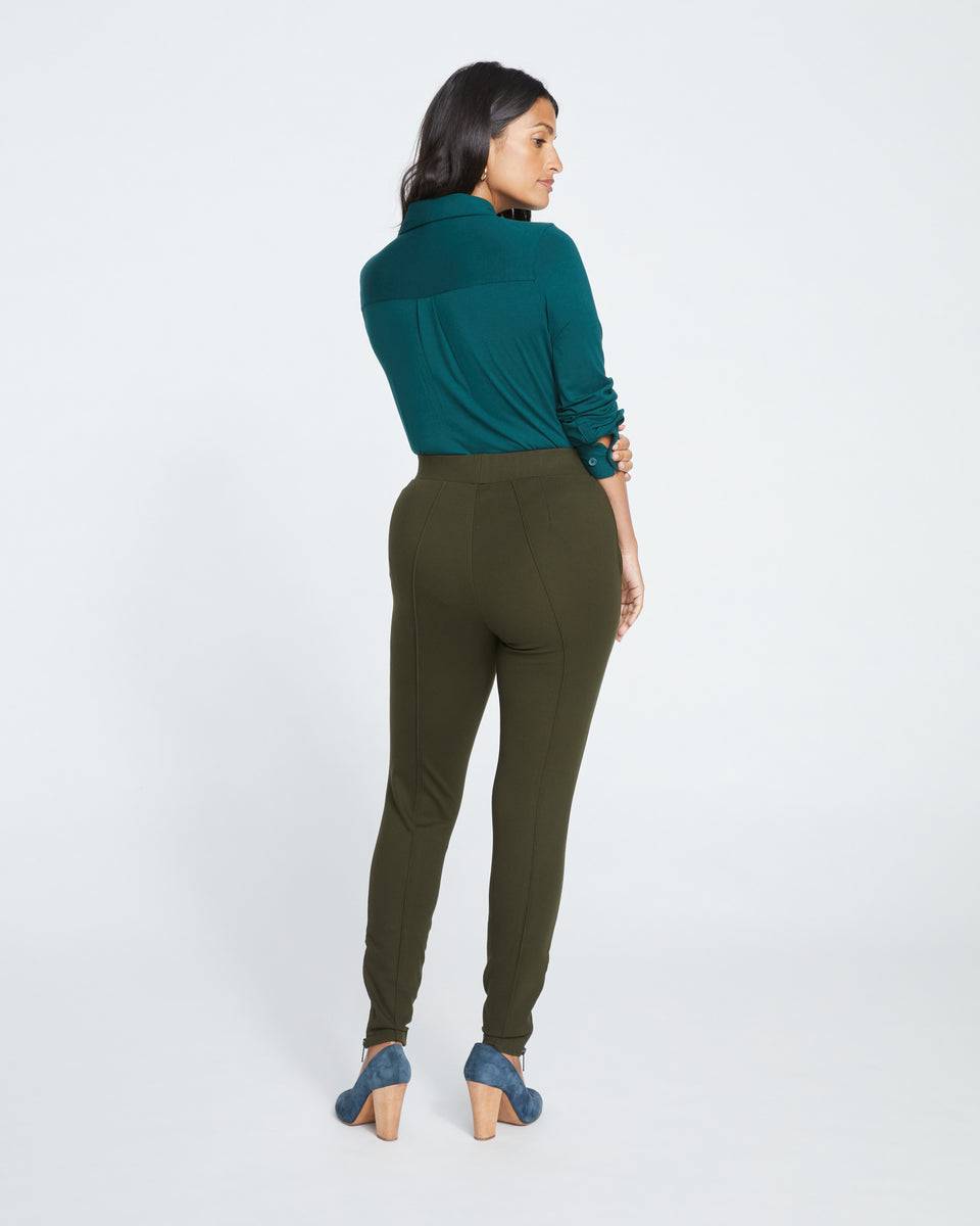 Moro Pintuck Pocket Ponte Pants - Evening Forest Zoom image 4