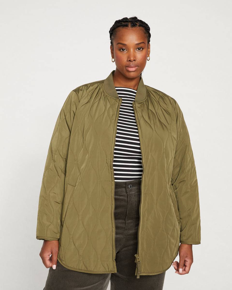 Hudson Quilted Coat - Ivy Zoom image 0