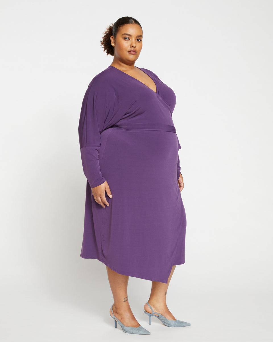Velvety-Cool Jersey Wrap Dress - Potion Purple Zoom image 2
