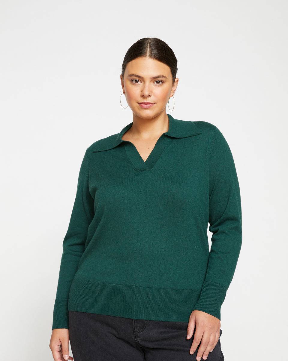 Pele Eco Polo Sweater - Heather Forest Zoom image 0